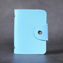(light blue)Multicolor Pu Leather Pocket Business Id Credit Card Wallet