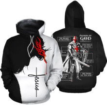 (#6 Black White,5XL)Cross Knight Cosplay Sweatshirt 3d Printed Hoodie Pullover Jacket Suit Costume