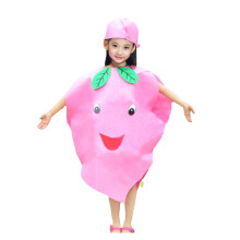(Peach)Kids Fruit Vegetable Halloween Cosplay Costume Suit Stage Performance Costume