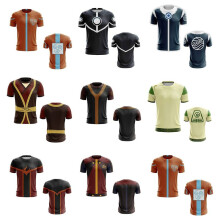 (Red Yellow,2XL)Camiseta Avatar The Last Airbender Feminina Masculina Estampa 3D Camisetas Casuais Cosplay Tops