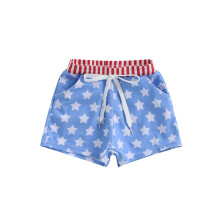 (6-12 Months, Blue) Strandshorts voor peuterjongens, kinderzwembroek met trekkoord en sterrenprint ter ere van de Onafhankelijkheidsdag.
