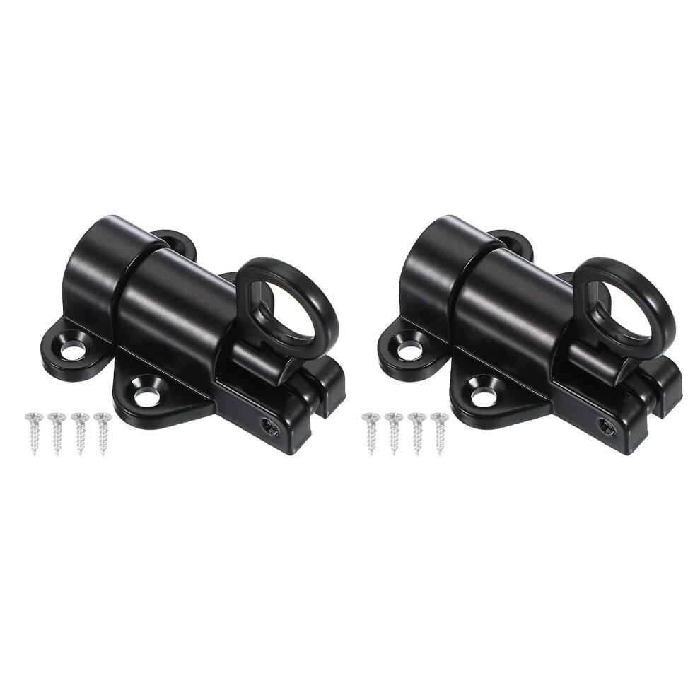 Barn Door Latch 2 Pack 90 Degree Flip Lock With Screws, Black Sliding Door Lock For Cabinet Closet 9771547199434