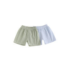 (18-24 Months, Green) Baby Boys Girls Shorts Set Summer Elastic Waist Plaid Print Loose Fit Shorts Bottoms