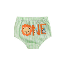 (6-12 Months, Green) Letnie spodenki chłopięce, strój urodzinowy, haftowane litery, elastyczne krótkie spodnie