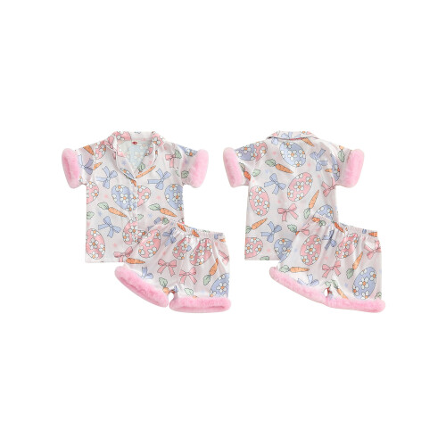 (3-4 Years, Pink) Pijamale de Paște 2 piese. 1