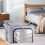 3PCS 66L Folding Storage Box Fabric&Steel Frame Wardrobe Organizer 3