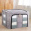 3PCS 66L Folding Storage Box Fabric&Steel Frame Wardrobe Organizer 6