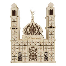 Eid Mubarak Nedräkningskalender DIY Trä Ramadan Dekoration Trä Liten Godispresentlåda för Hemfestdekoration Stil 1