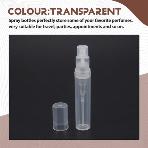 Atomizzatore Monouso per Profumo da 50 Pezzi, Flacone Spray nel Plastica Trasparente Flacone Spray Portatile per Profumo - 3Ml 2