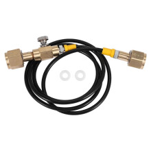 O2 Tank Refill Station Charging Adaptor Transfer with 1.5M 5Ft Hose W21.8-14 to W21.8-14(DIN 477)