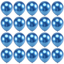 50 Sztuk 10-Calowych Metalicznych BalonóW Lateksowych Gruby Chrom BłYszcząCy Metalowy PerłOwy Balon Globos na Dekoracje śWiąTeczne - Niebieski