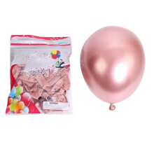 50 Szt. 10-Calowe Metalowe Balony Lateksowe Grube Chromowane BłYszcząCe Metalowe PerłOwe Balony Globos na Dekoracje śWiąTeczne - RóżOwe ZłOto
