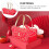 Red Paper Cake Packaging Box Cartoon Cow Biscuit Box Bakery Baking Box Like Gift Box with Chocolate Handle 3