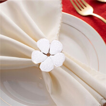 6Pcs Flower Napkin ,Floral Serviette Buckles Napkin Holder Dining Tables Setting Decor for Wedding Banquet Christmas