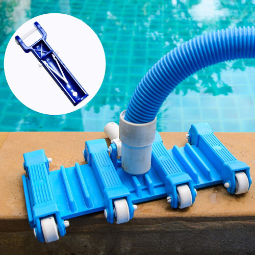 4Pcs Swimming Pool Vacuum  Handles Pool Cleaning Tool Replacement Accessories with 12Pcs V-Shaped Clip 2