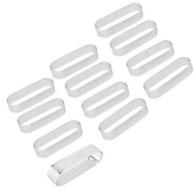 12Pcs Oval Tartlet Molds French Dessert Mousse Fruit Pie Tart Ring Quiche Cake Mold, Stainless Steel Tart Mousse Ring