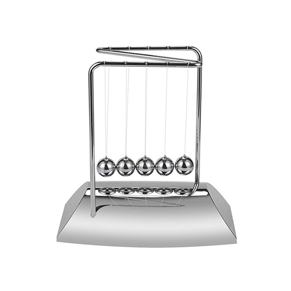 Balls Bring 5 Balls, Z Shape  Cradle, Electroplated Metal Material Pendulum Balls with Base,Physics Gadget