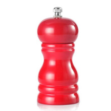 Wood Salt and Pepper Grinder Set Manual Pepper Salt Mill Shaker, Solid Wood with Adjustable Coarseness Red