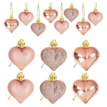 24St RoséGuld Alla HjäRtans Dag HjäRtformade PrydnadsföRemåL HjäRtformade GrannlåT PrydnadsföRemåL för HemupphäNgning Av TräD