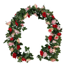 7.5 FT Artificial Rose Vine Flowers, Garlands Hanging Ivy Flowers for Home Party Bridal Wedding Arch Wall Decoration, B