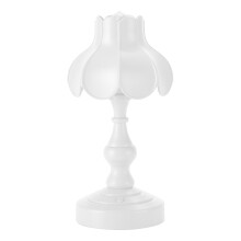 European Lotus Bedside Lamp Decor LED Night Light for Mall Room Bar Home Small Reading Table Light - White