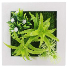 Simulation Plant Photo Frame Plastic Artificial Flower with Frame Wall Decor for Outdoor Garden Balcony Porch(B1)