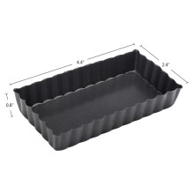 10 Pcs Rectangle Non-Stick Cake Mold  Tart  Pie Pan Removable Bottom Nonstick Quiche Pans Heavy Duty Pizza Pan