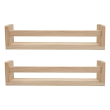 2Pcs Bookshelf,Natural Wood Floating Wall Bookshelf for Kids,Nursery Shelves for Wall,Bathroom Decor, Kitchen Spice Rack