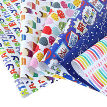 Inpakpapier, Set van 6, voor Verjaardagsfeest, Inpakpapier, Cadeaupapier, Cadeaupapier