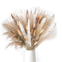 85 PeçAs Pampas Grama Decorativa Vaso Decorativo Arranjos de Design de Casa, Secas Natural Pampas Plantas de Grama Flores Secas Fofos 43 Cm