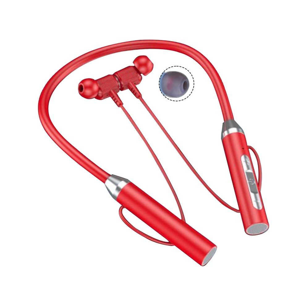 Wireless Headset Neck Type Stereo Noise Uction Universal Plug-In Card Sport Ear Headset Mic, Red 6032383956609