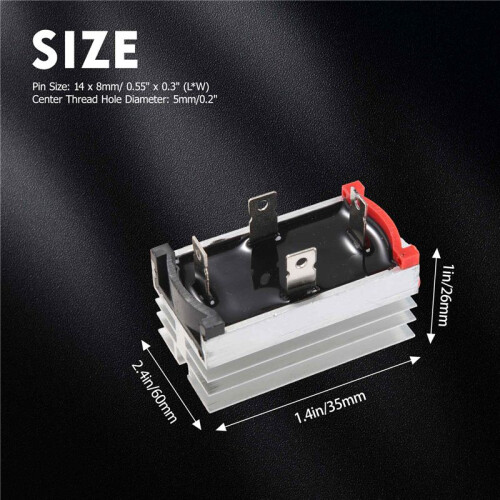 Aluminum Heatsink Base Single Phase Bridge Rectifier Diode 75A 1000V 2