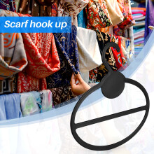 20x Scarf Shawl Tie Holder Organizer Oval Plastic Hangers Storage Hangers Black Size:13.5cm(Length)12.5cm(Diameter)13.5cm(Height)x1.9cm(Hook Mouth)