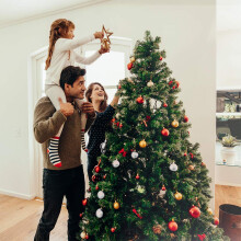 Christmas Tree Ornaments Home Party Shatterproof Clear Large Plastic DIY Hanging Decorative Baubles Set (Gold)