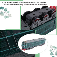 Kinder Simulation 1:87 Legierung Verbrennung Lokomotive Modell Spielzeug Akustooptisches Zug Spielzeug für Kinder Geschenk (C)