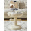Bedside Table with Flower Shape and Adjustable Stability Base, Small Round Side Table for Bedroom Sofa (Beige) 5