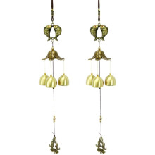 2Pcs Metal Wind Chimes with Fish Decoration Vintage Windbells Hanging Ornament Decorations for Home Outdoor Garden Patio