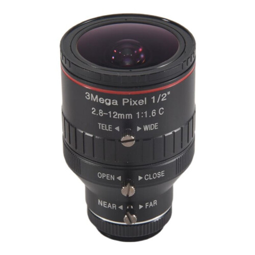 Objectif Industriel Manuel Iris Zoom 2.8-12Mm 3MP C Monture Objectif CCTV Objectif CaméRa Accessoires