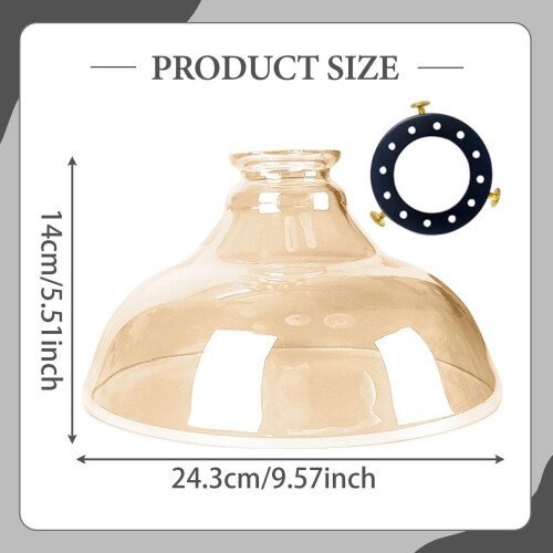 Glass Lamp Shade Diameter 9.57inch Lighting Accessory Home Decor for E 1