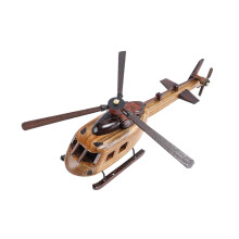 Wooden Helicopter Model 3D Helicopter Decoration for Room Kitchen Coun