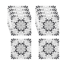 10x Square Vintage Floral Pattern Tile Stickers for Laundry Cupboard K