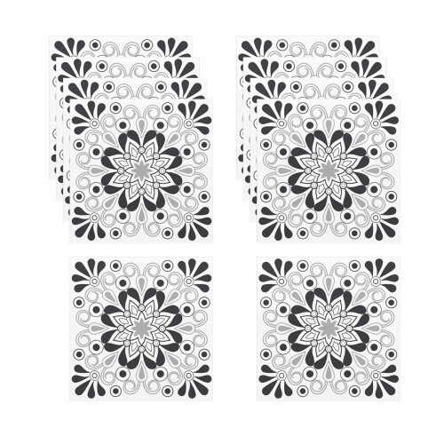 10x Square Vintage Floral Pattern Tile Stickers for Laundry Cupboard K