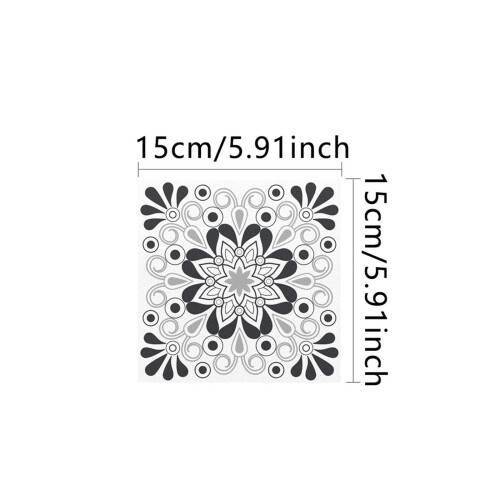 10x Square Vintage Floral Pattern Tile Stickers for Laundry Cupboard K 1
