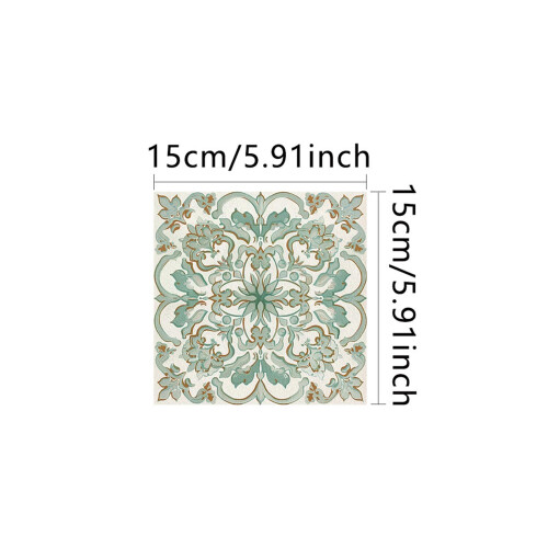 10x Square Vintage Floral Pattern Tile Stickers for Laundry Cupboard K 1