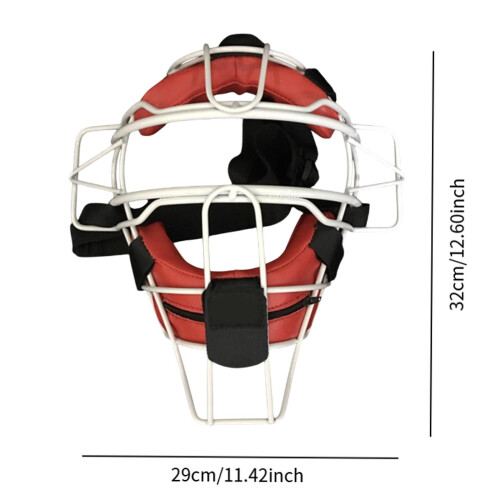 Baseball Catcher Helmet Softball Helmet Wide Vision Head Protector Red 1