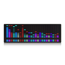 LED Music Spectrum Rhythm Lights Voice Sensor 1624 RGB Atmosphere Level Indicator with Clock Display(Wire Control)