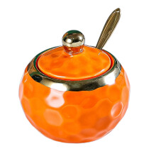 Porcelain Sugar Bowl Ceramic Condiment Pot for Restaurant Countertop K