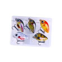 5x Mini Crankbait Fishing Lures Lifelike Fishing Bait for Trout Walley