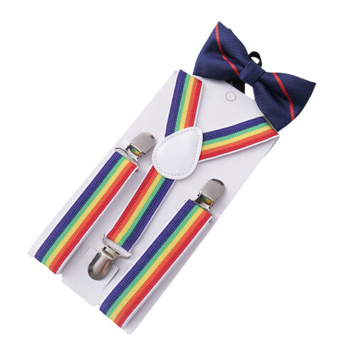 Kids Suspender Bow Tie Set Y Shape Adjustable Braces for Jeans Wedding