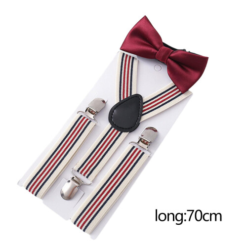Kids Suspender Bow Tie Set Y Shape Adjustable Braces for Jeans Wedding 1